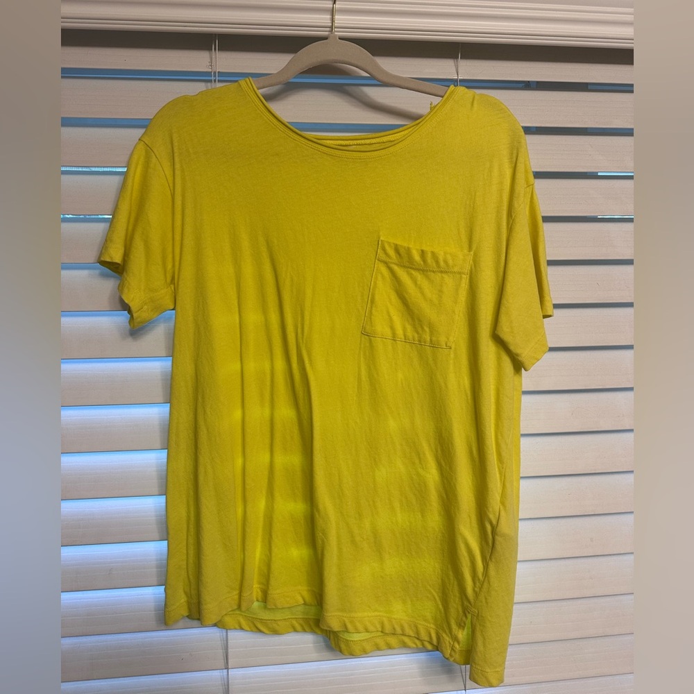 Madewell Short Sleeve Yellow Tee with Pocket